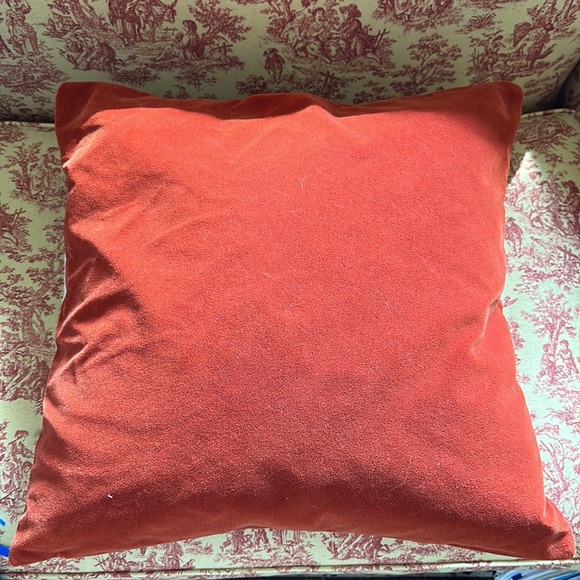 Crate & Barrel Faux Mohair 20x20 Pillow Cover Persimmons - Picture 3 of 6